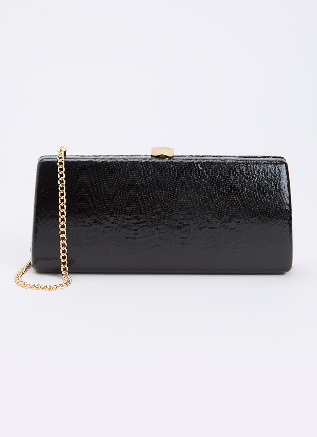 Dune London Belinda clutch met afneembare schouderriem - voorkant 2 zwart