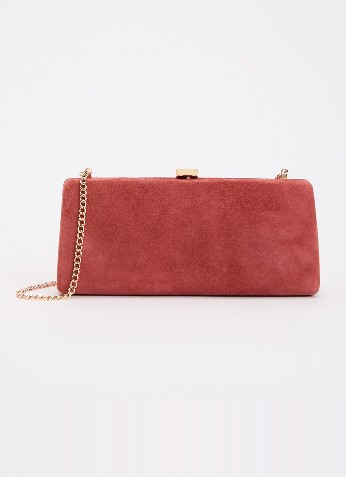 Dune London Belinda clutch met afneembare schouderriem - voorkant 2 steenrood