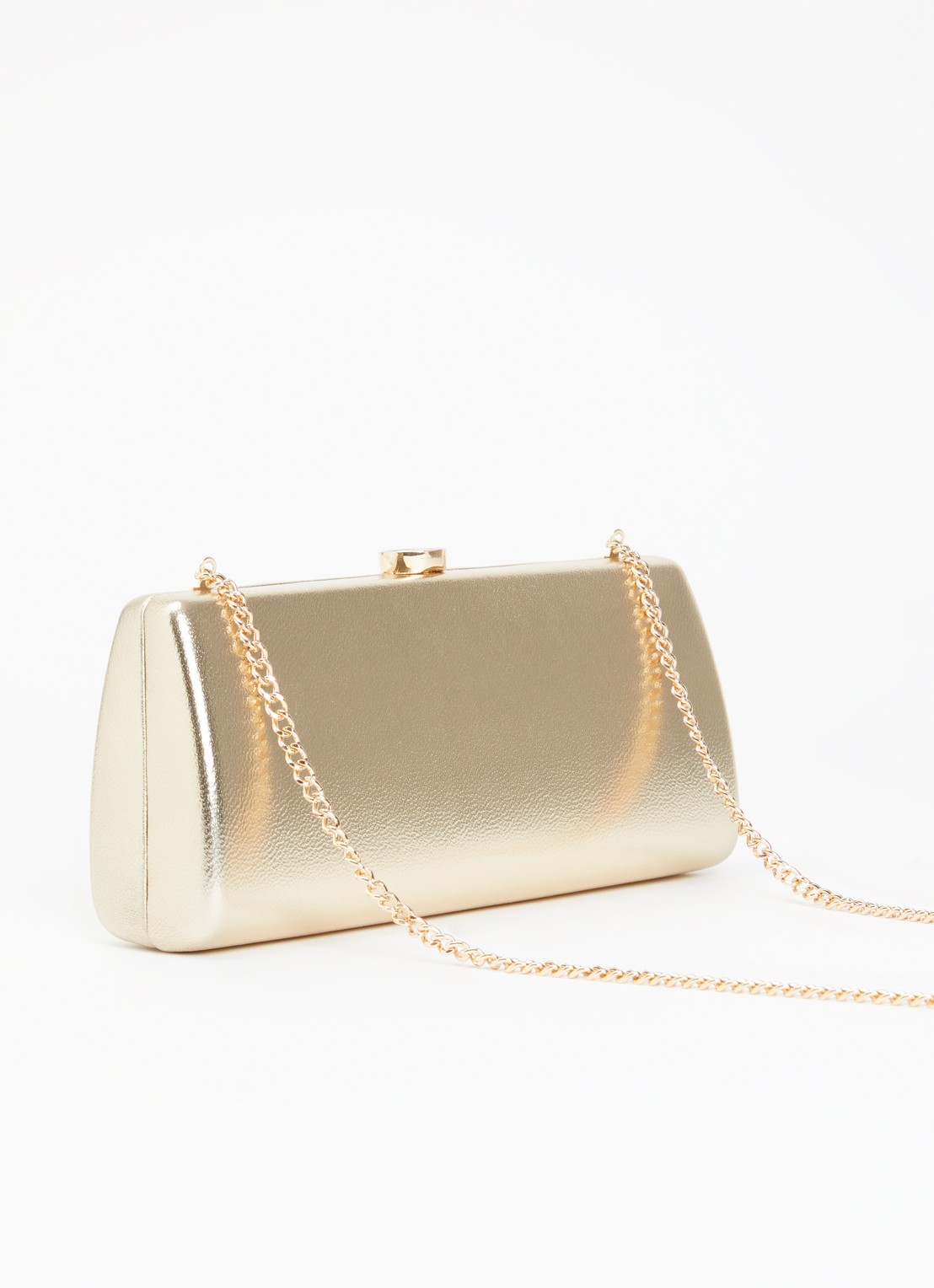 Dune London Belinda clutch met afneembare schouderriem - achterkant 2 goud