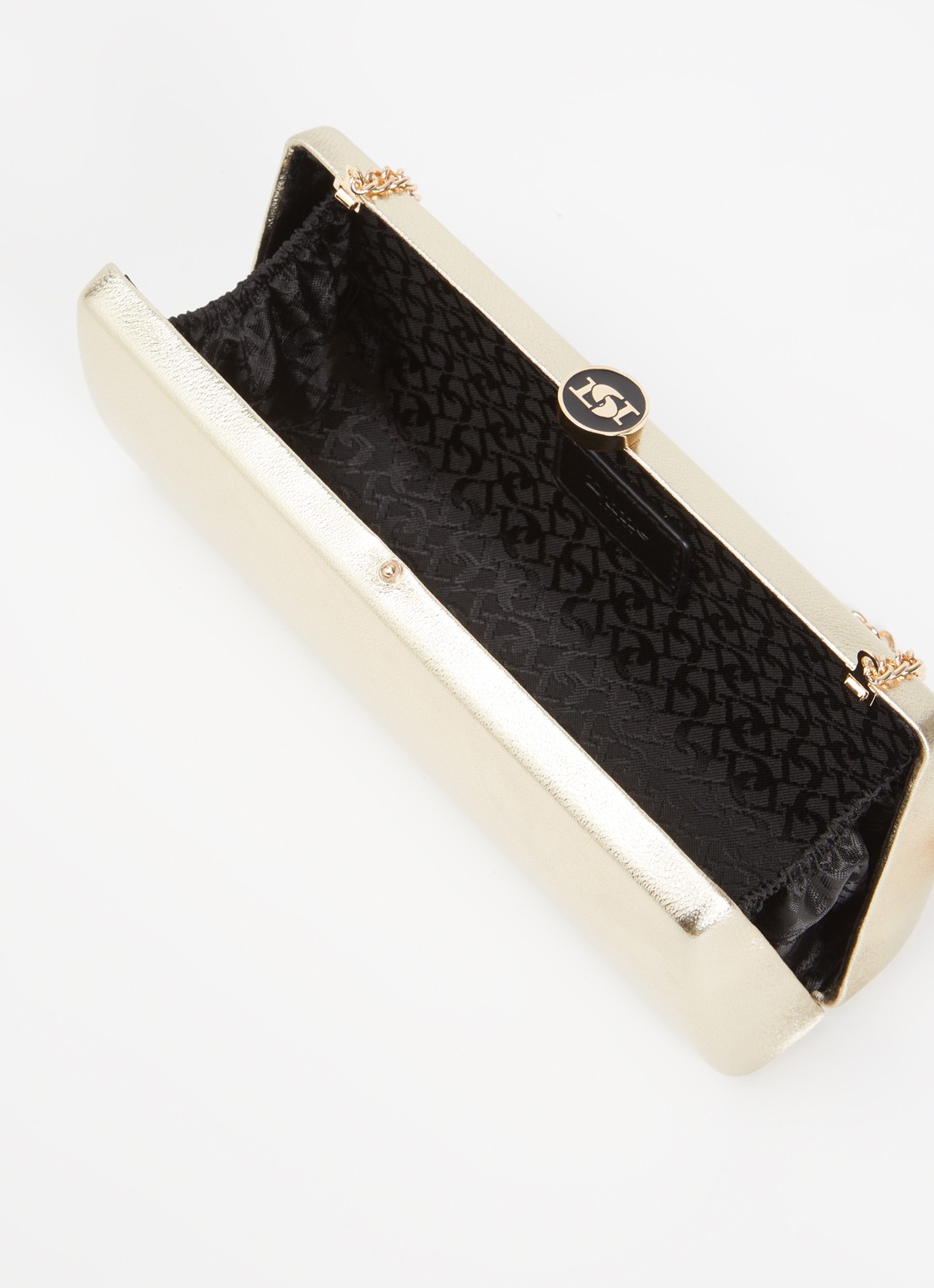 Dune London Belinda clutch met afneembare schouderriem - detail 8 goud