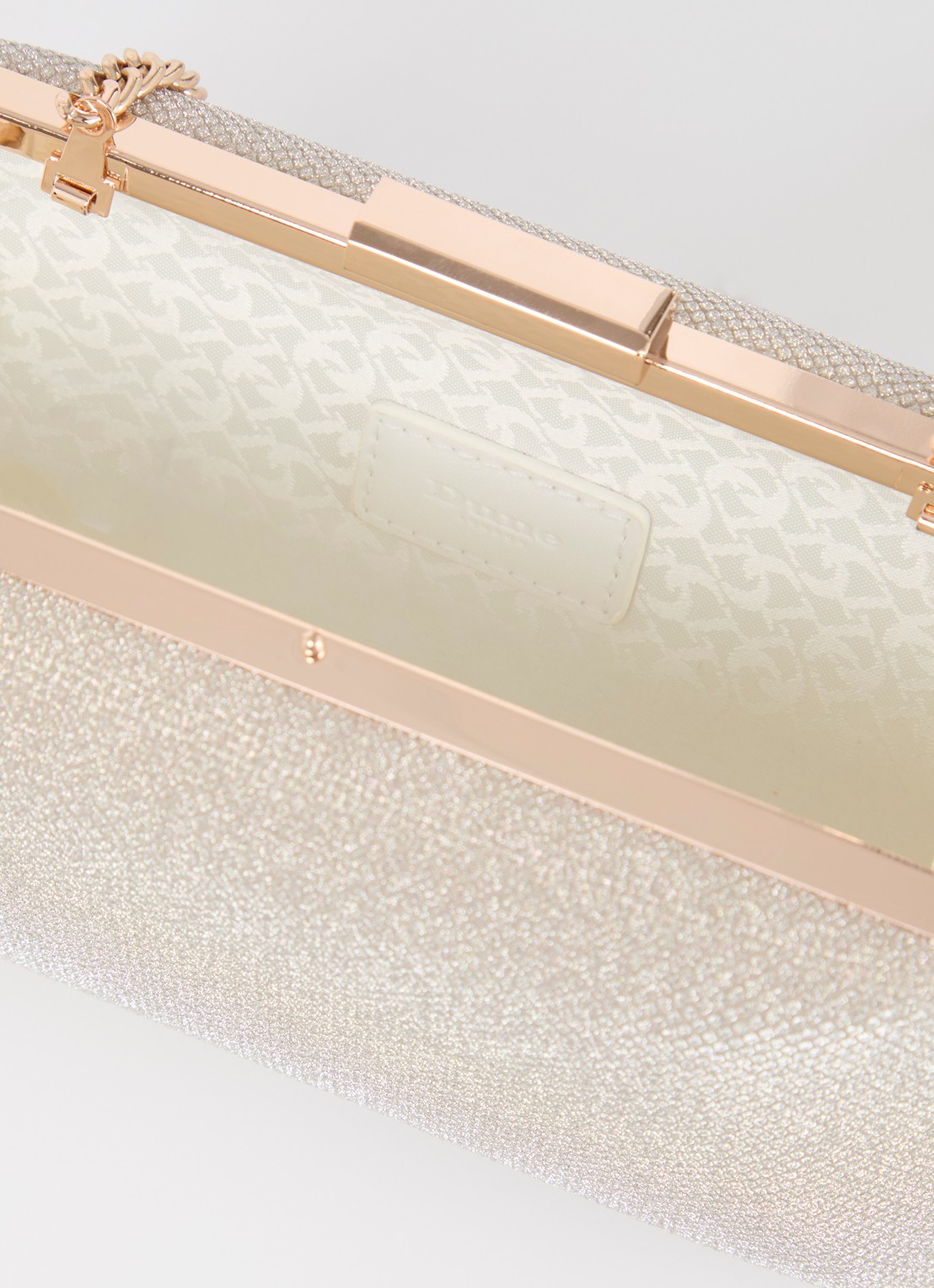 Dune London Bellaria clutch met afneembare schouderriem - detail 3 goud