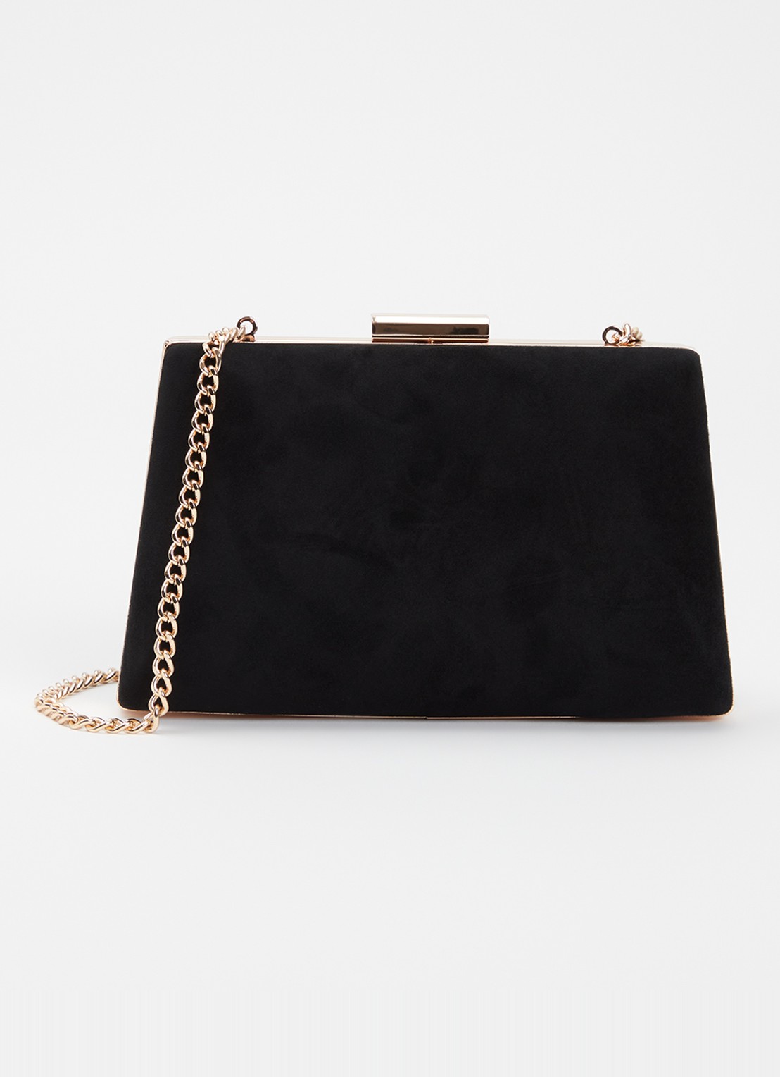 Dune London Bellaria clutch met afneembare schouderriem - voorkant 4 zwart