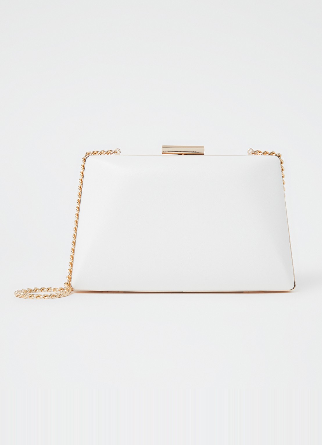 Dune London Bellaria clutch met afneembare schouderriem - voorkant 4 wit