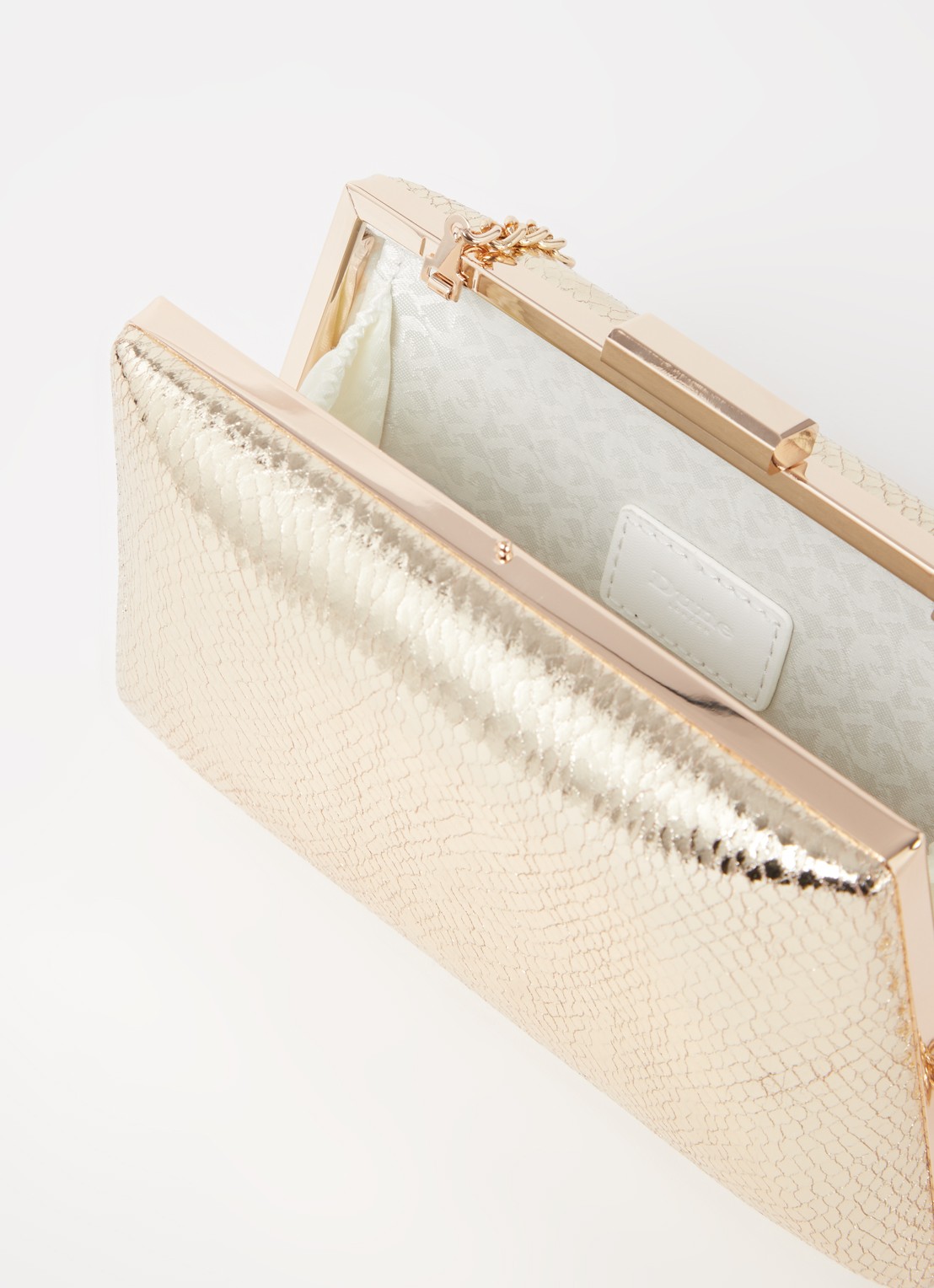 Dune London Bellaria clutch met afneembare schouderriem - detail 7 goud
