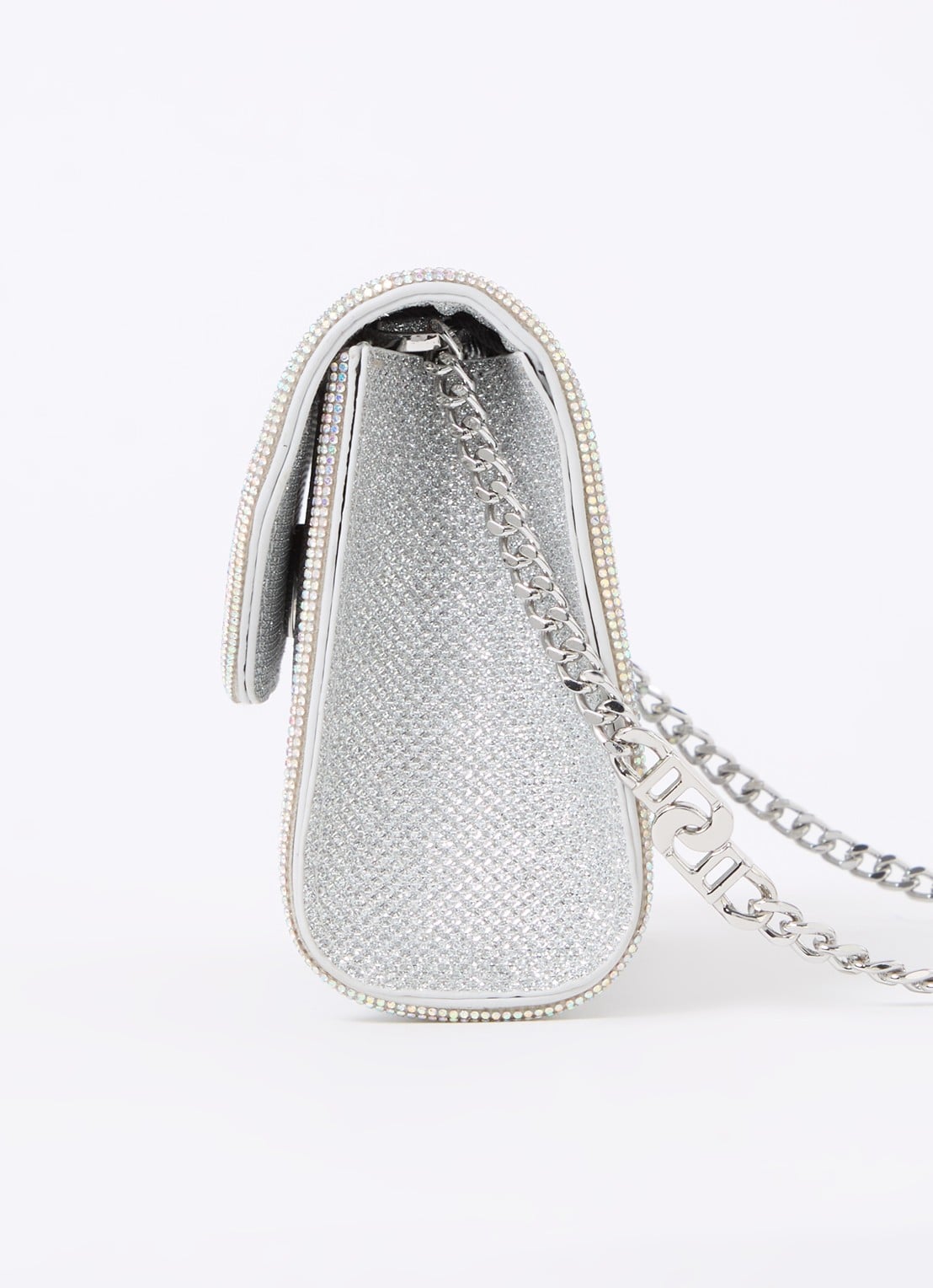 Dune London Bellini clutch met logo - detail 2 zilver