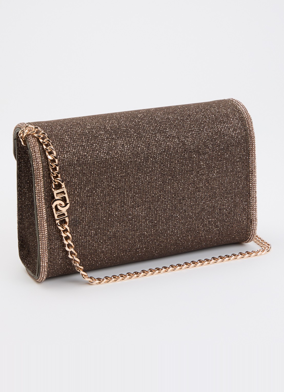 Dune London Bellini clutch met logo - achterkant brons