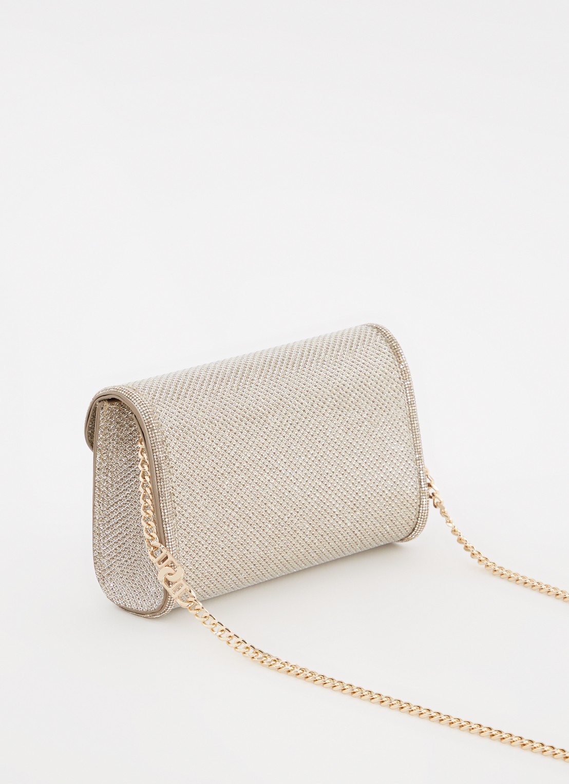 Dune London Bellini clutch met logo - achterkant 4 goud