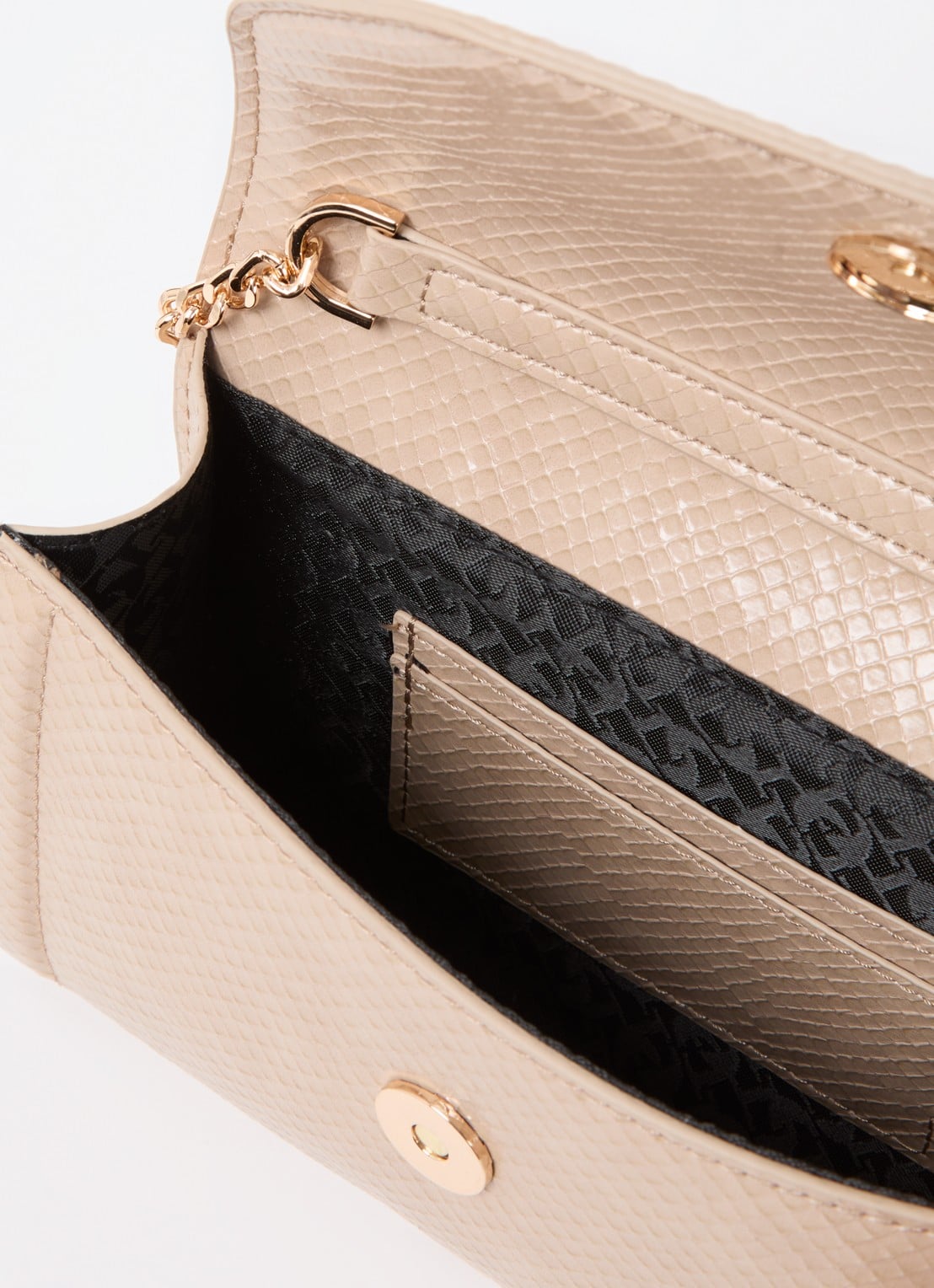 Dune London Bellini clutch met logo - detail 3 beige