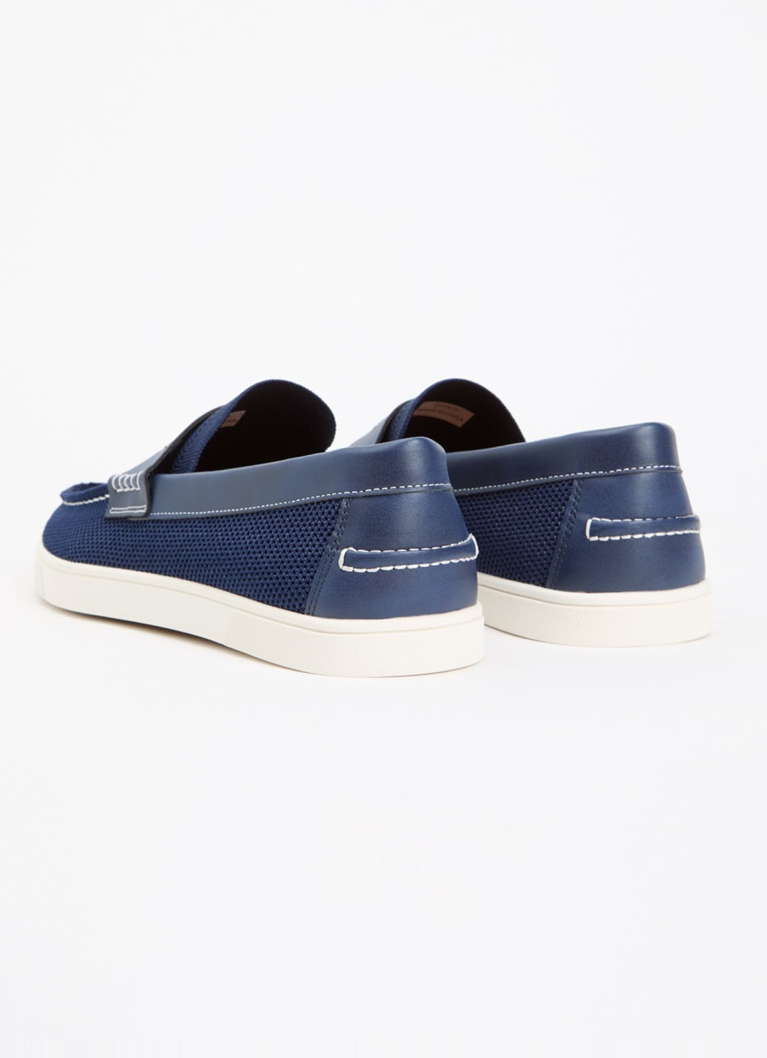 Dune London Benzy loafer met gebreid bovenwerk - achterkant donkerblauw