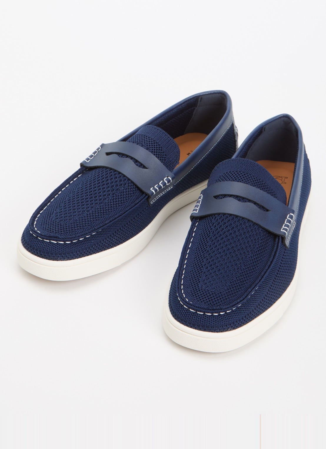 Dune London Benzy loafer met gebreid bovenwerk - detail 2 donkerblauw