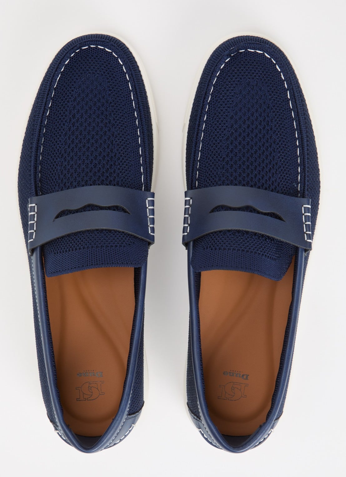Dune London Benzy loafer met gebreid bovenwerk - detail 3 donkerblauw