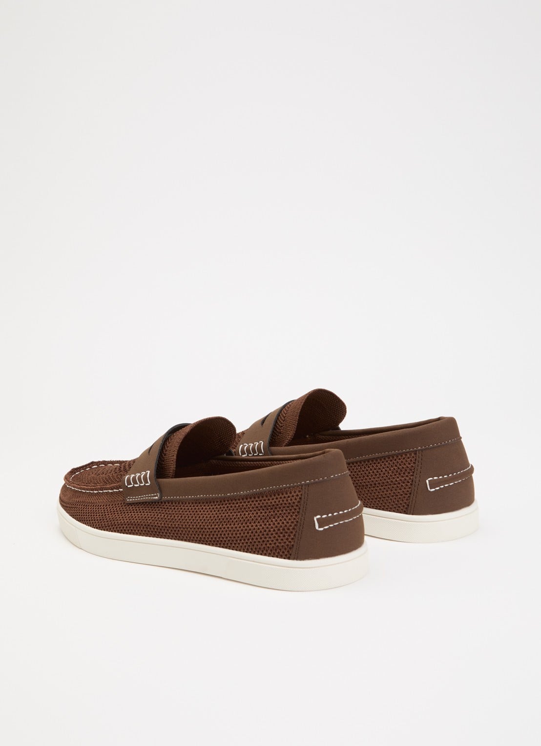 Dune London Benzy loafer met gebreid bovenwerk - achterkant 5 bruin
