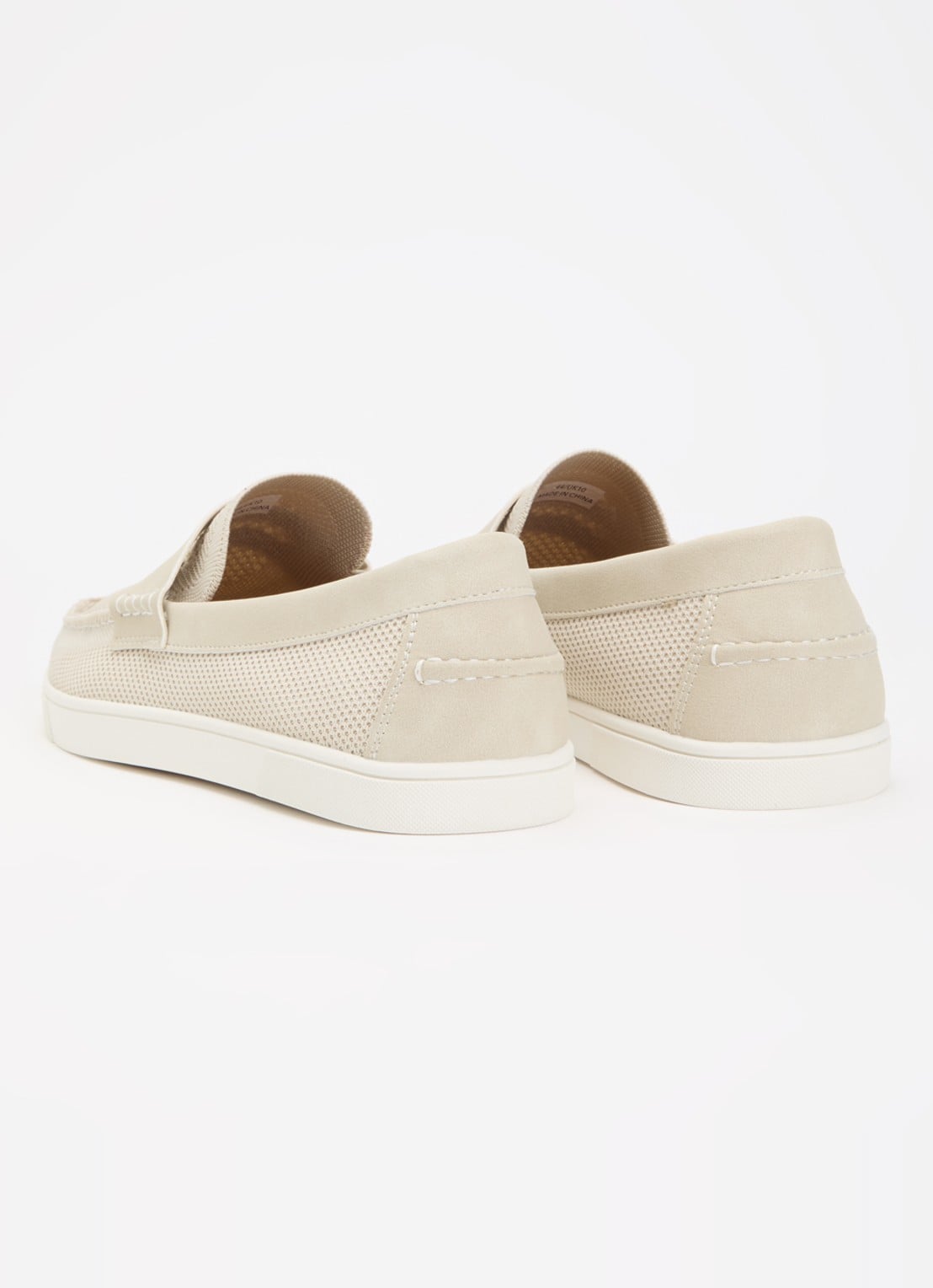 Dune London Benzy loafer met gebreid bovenwerk - achterkant 5 creme