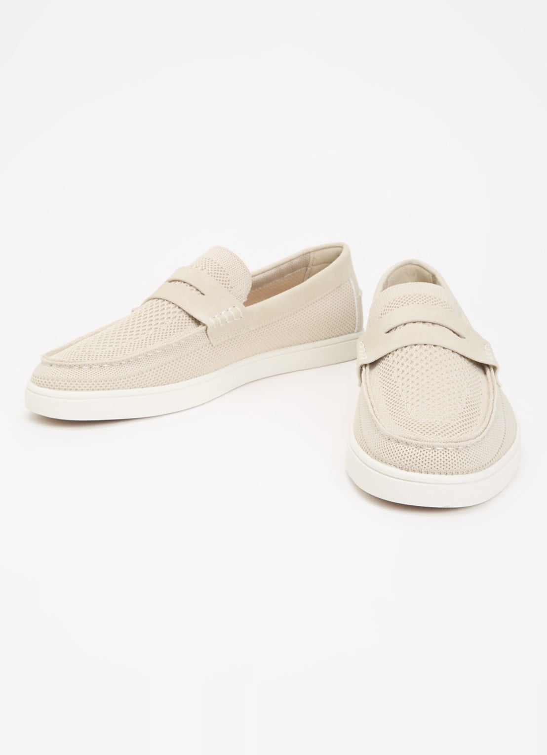 Dune London Benzy loafer met gebreid bovenwerk - detail 2 creme