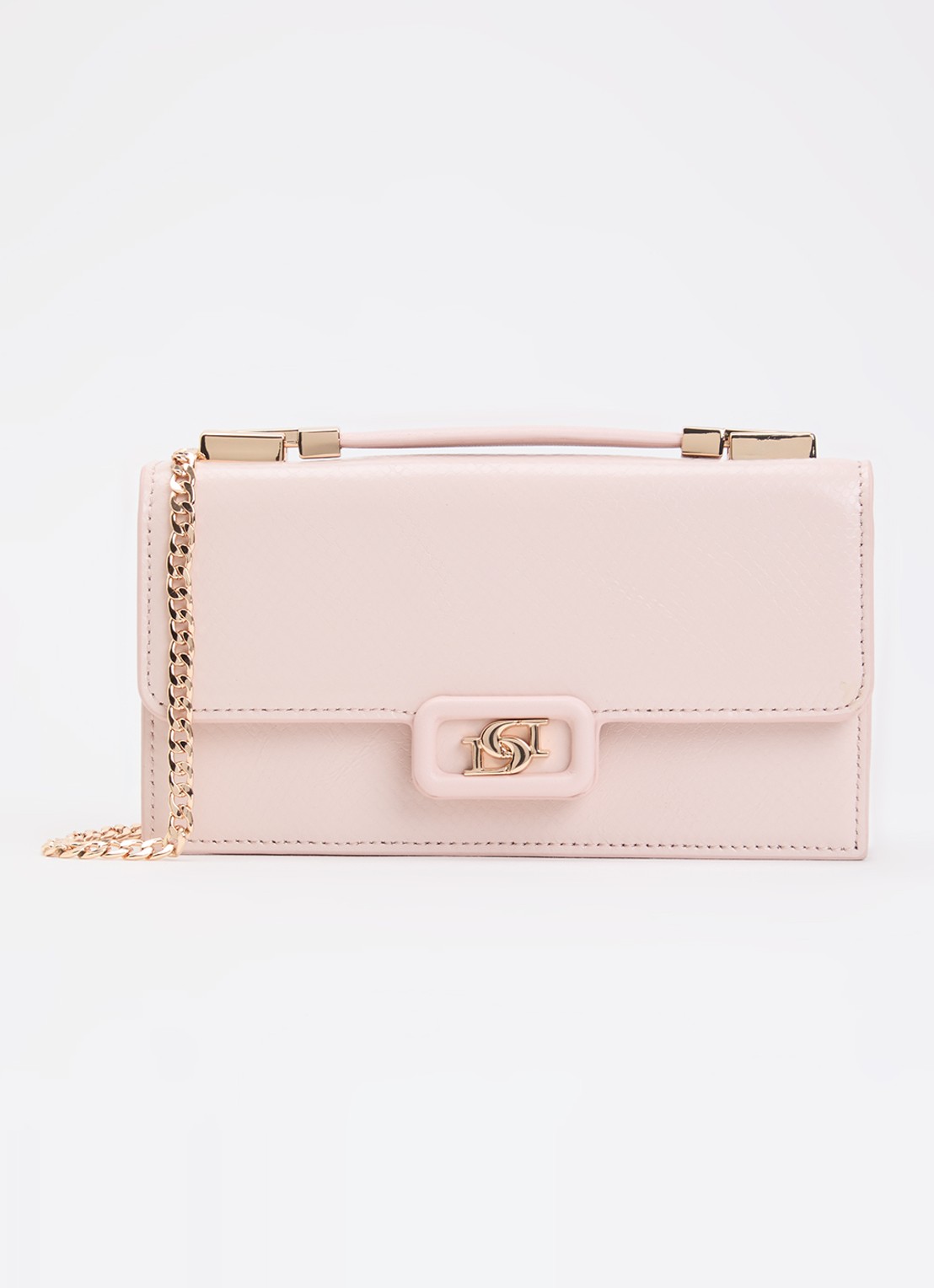 Dune London Billed crossbodytas - voorkant lichtroze