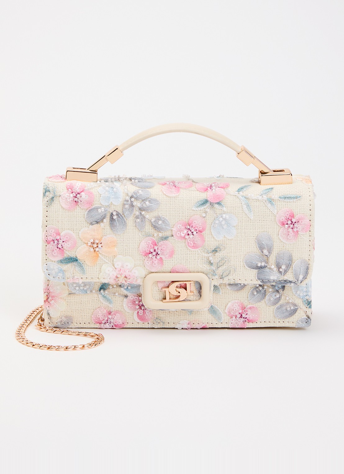 Dune London Billed crossbodytas - voorkant 2 ivoor