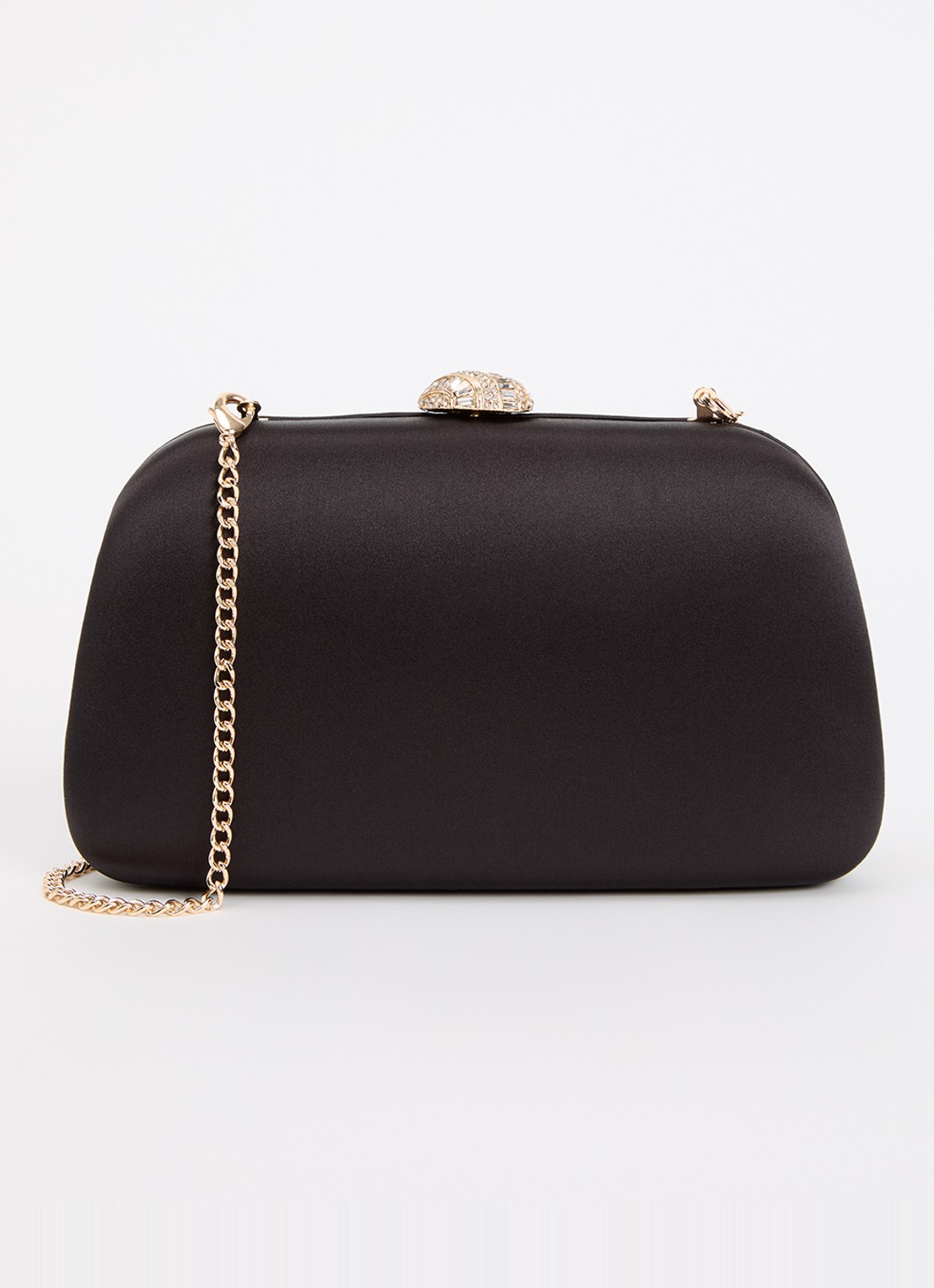 Dune London Binding clutch met afneembare schouderriem - voorkant 2 diepzwart