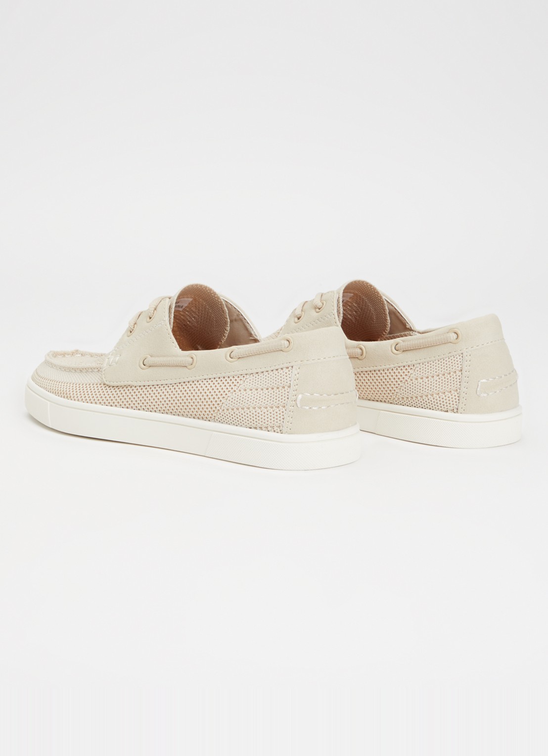 Dune London Blaizerss bootschoen met gebreid bovenwerk - achterkant creme