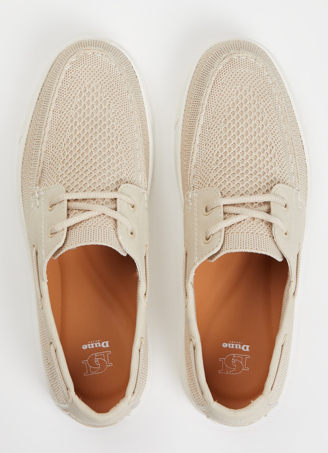 Dune London Blaizerss bootschoen met gebreid bovenwerk - detail 3 creme
