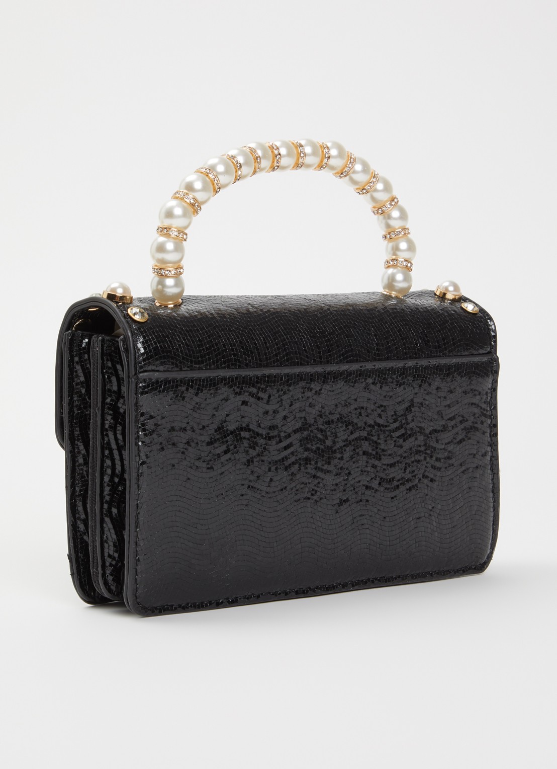 Dune London Blooms crossbodytas met afneembare schouderriem - achterkant 5 zwart