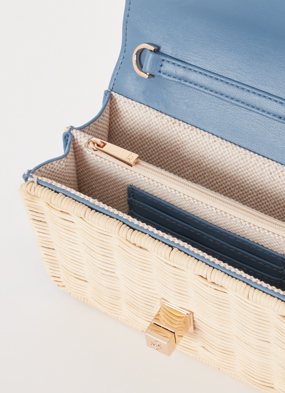 Dune London Blooms crossbodytas met afneembare schouderriem - detail 3 blauw