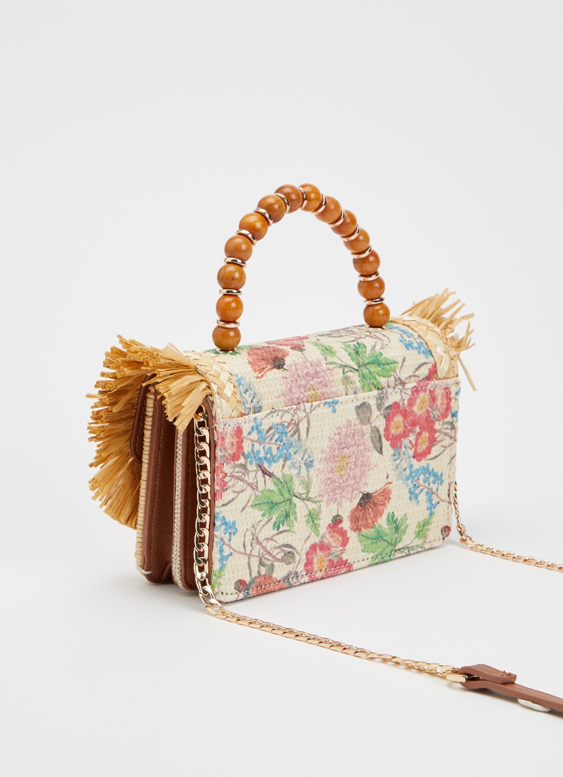 Dune London Blooms crossbodytas met afneembare schouderriem - achterkant 5 beige
