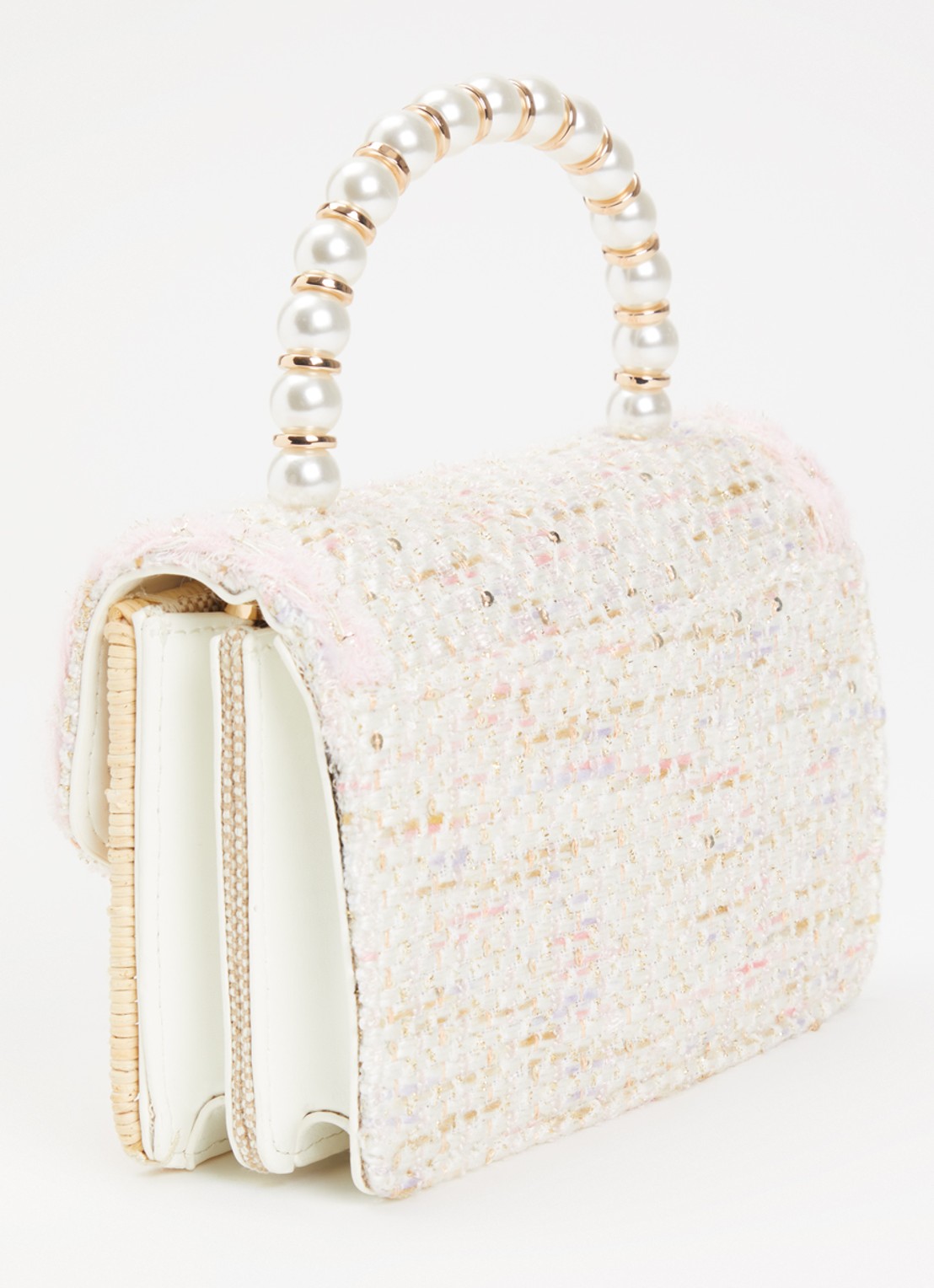 Dune London Blooms crossbodytas met afneembare schouderriem - achterkant lichtroze