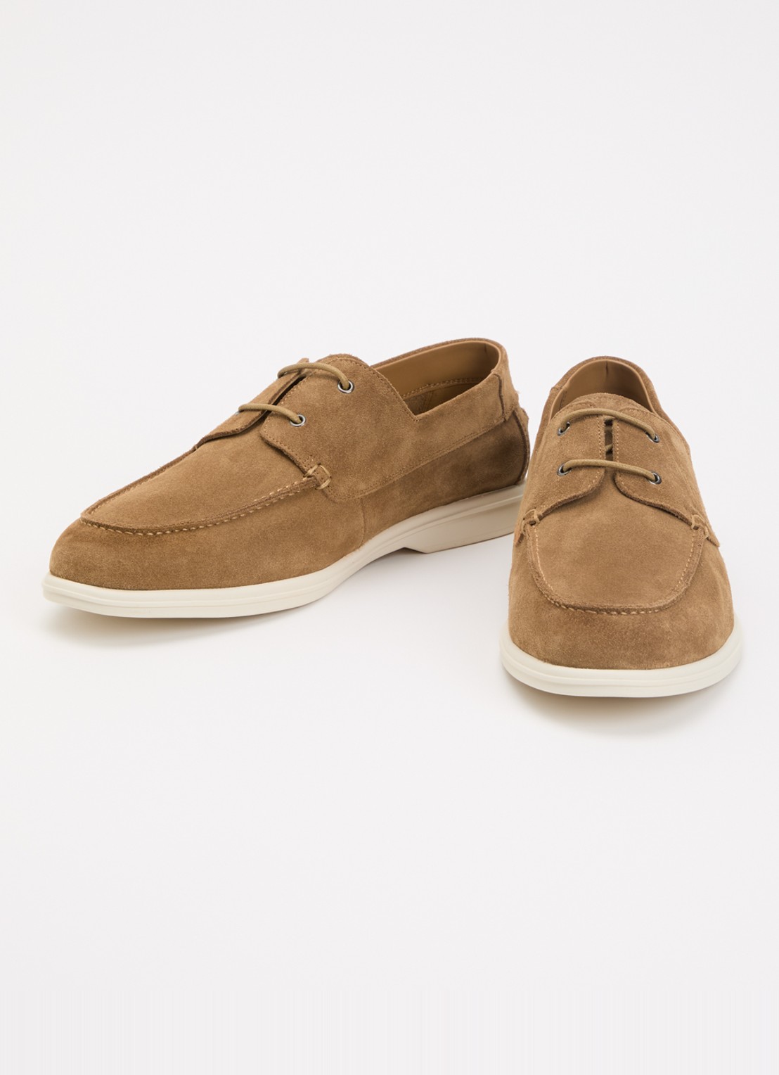 Dune London Boldman bootschoen van suède - detail camel