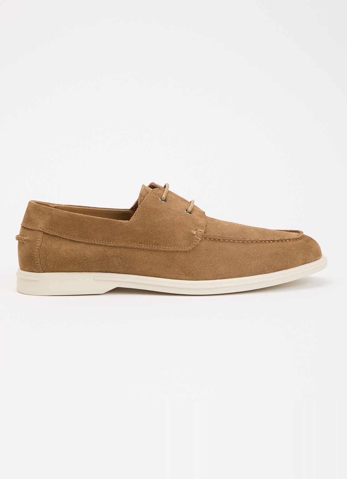 Dune London Boldman bootschoen van suède - voorkant 4 camel