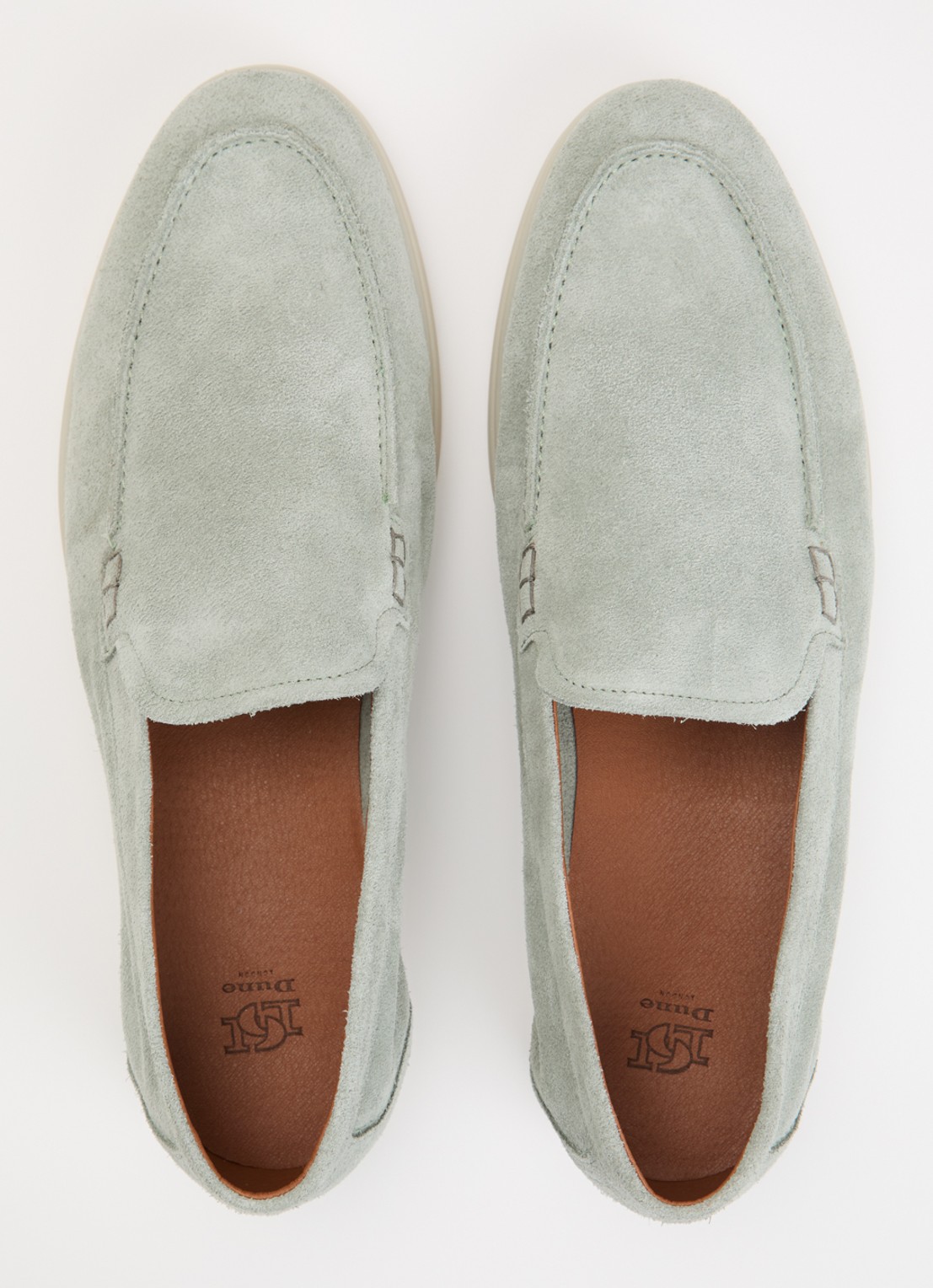 Dune London Boltman loafer van leer - detail 3 lichtgroen