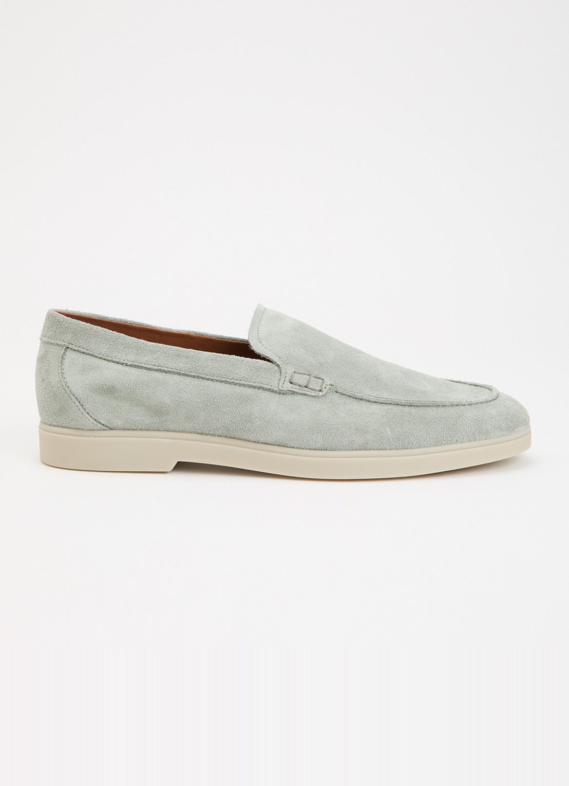 Dune London Boltman loafer van leer - voorkant 5 lichtgroen