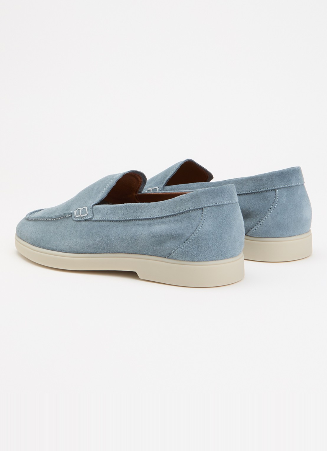 Dune London Boltman loafer van leer - achterkant 4 lichtblauw
