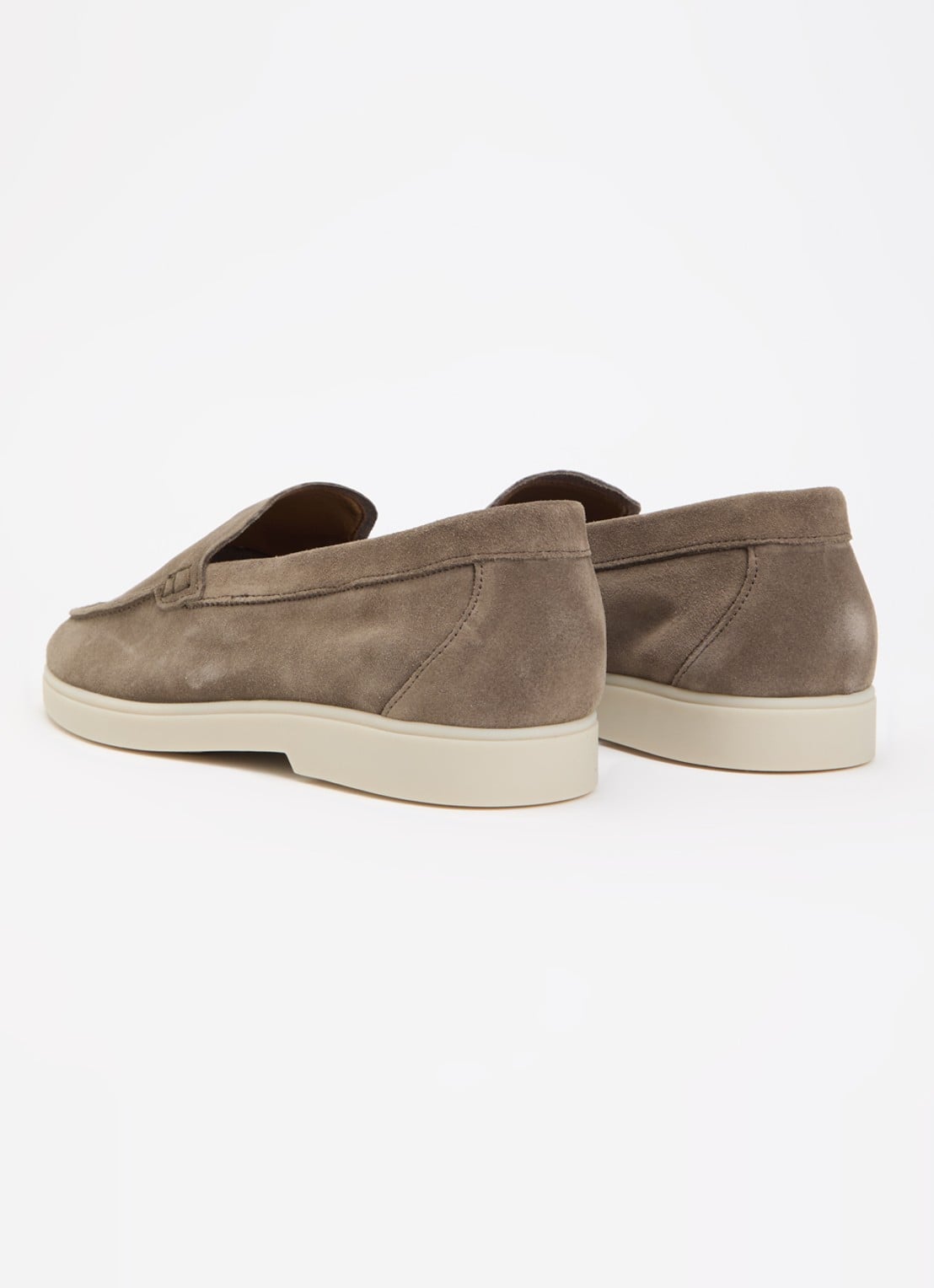 Dune London Boltman loafer van leer - achterkant taupe