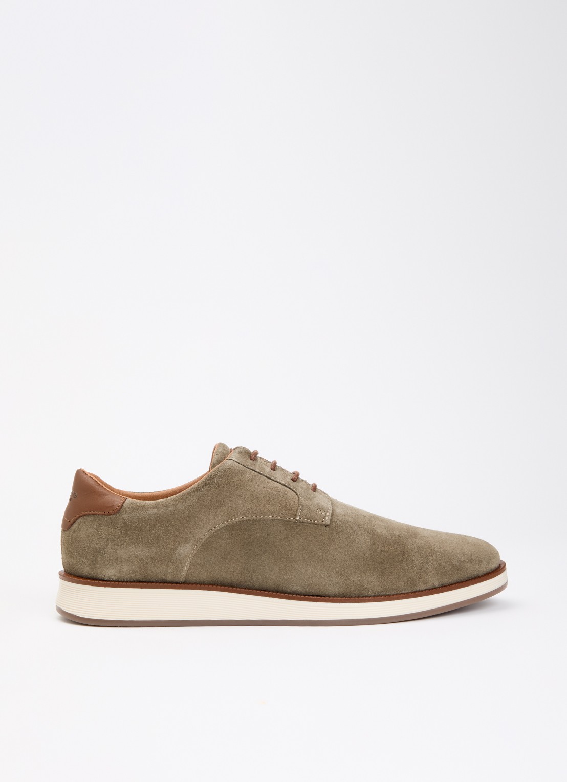 Dune London Bow veterschoen van leer  - voorkant bronsgroen