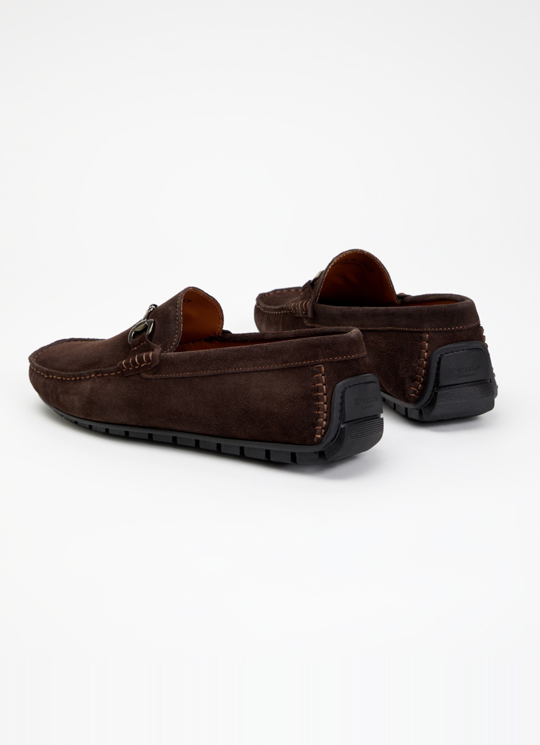 Dune London Brackon mocassin van leer - achterkant 4 donkerbruin