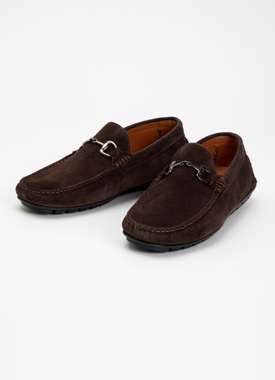 Dune London Brackon mocassin van leer - detail donkerbruin