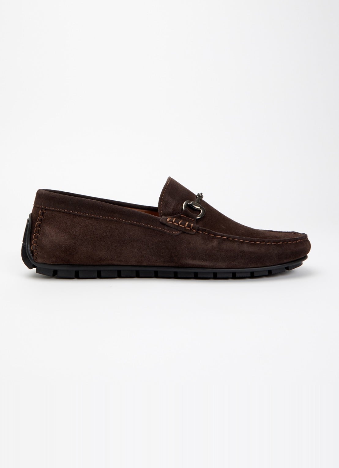 Dune London Brackon mocassin van leer - voorkant 5 donkerbruin