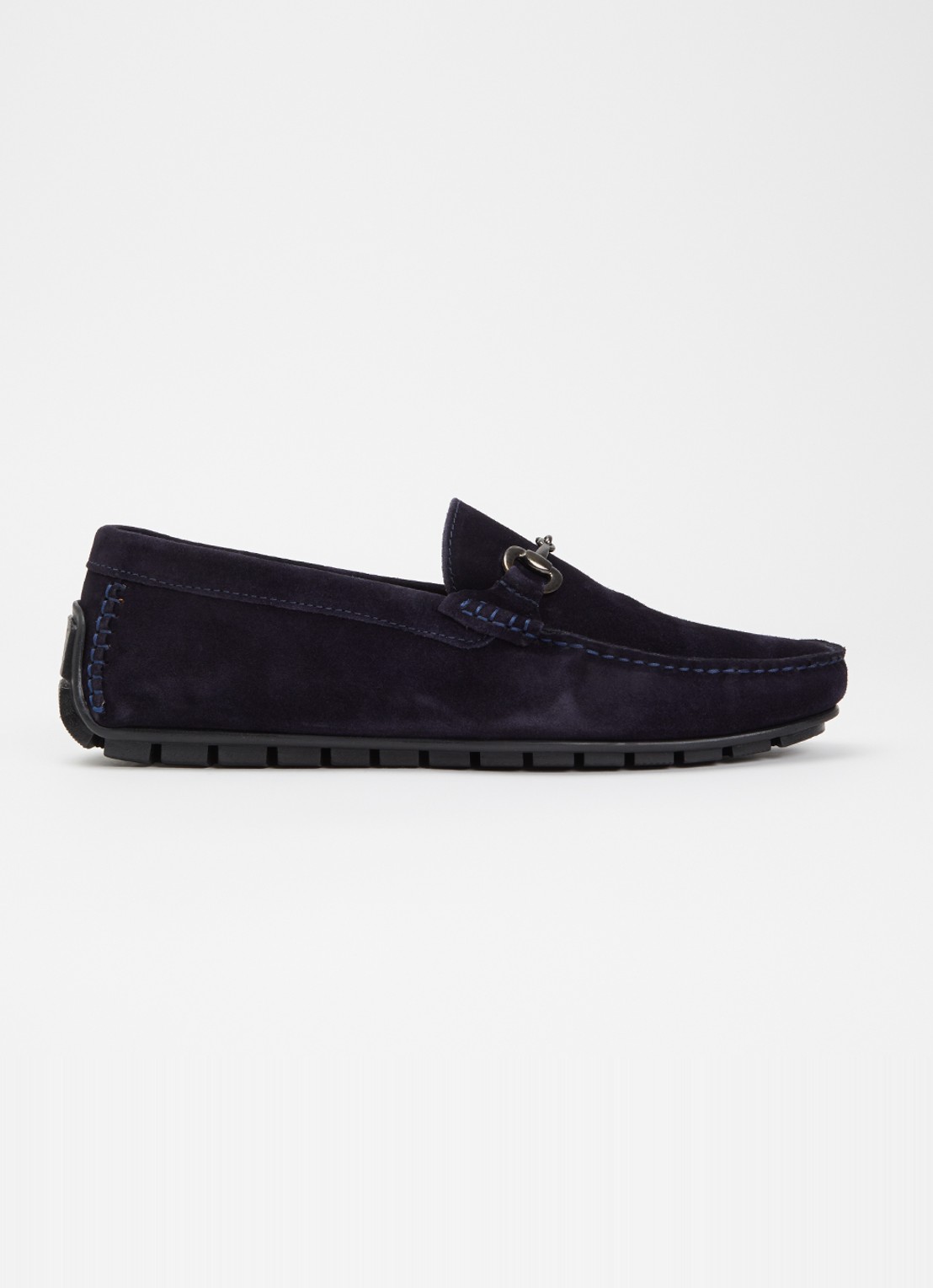 Dune London Brackon mocassin van leer - voorkant 8 donkerblauw