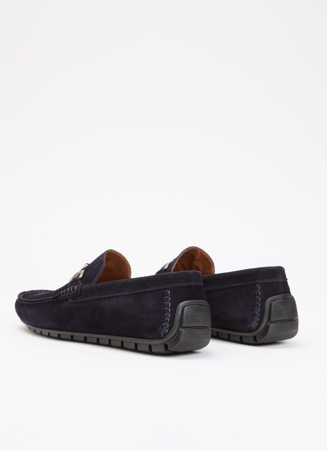 Dune London Brackon mocassin van leer - achterkant 2 donkerblauw