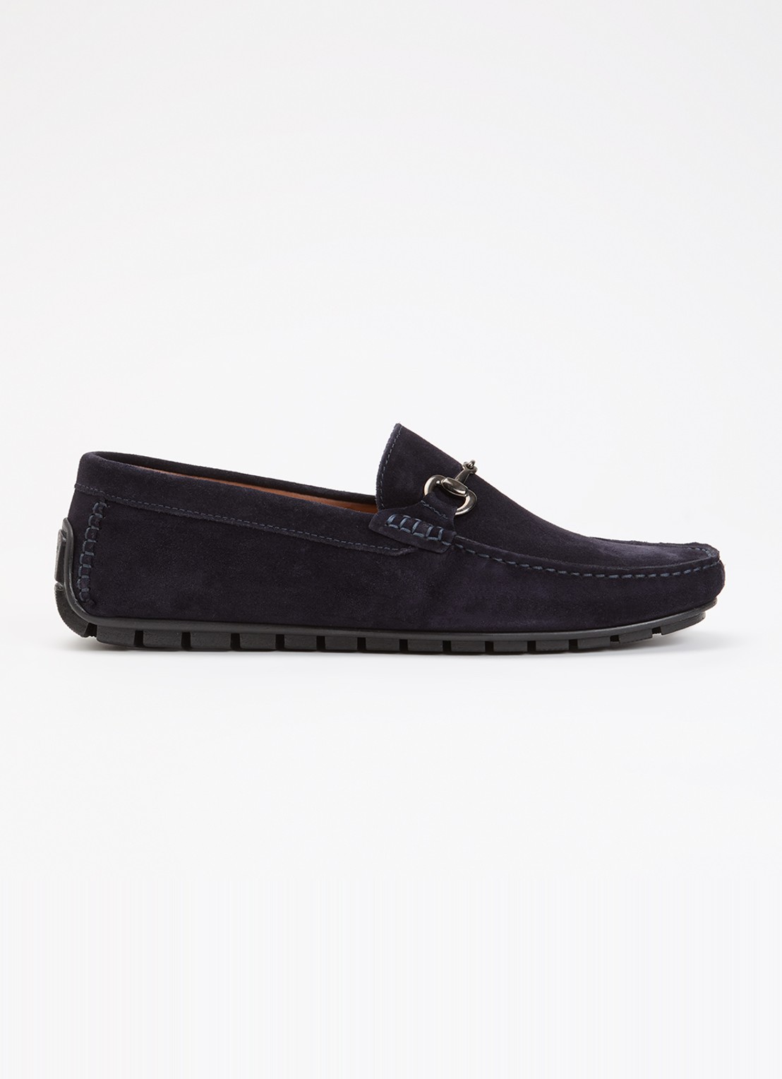 Dune London Brackon mocassin van leer - voorkant 9 donkerblauw