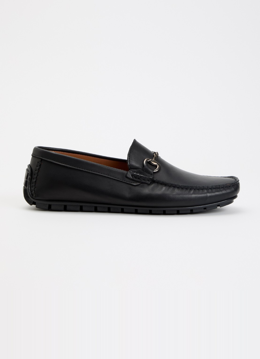 Dune London Brackon mocassin van leer - voorkant 5 zwart