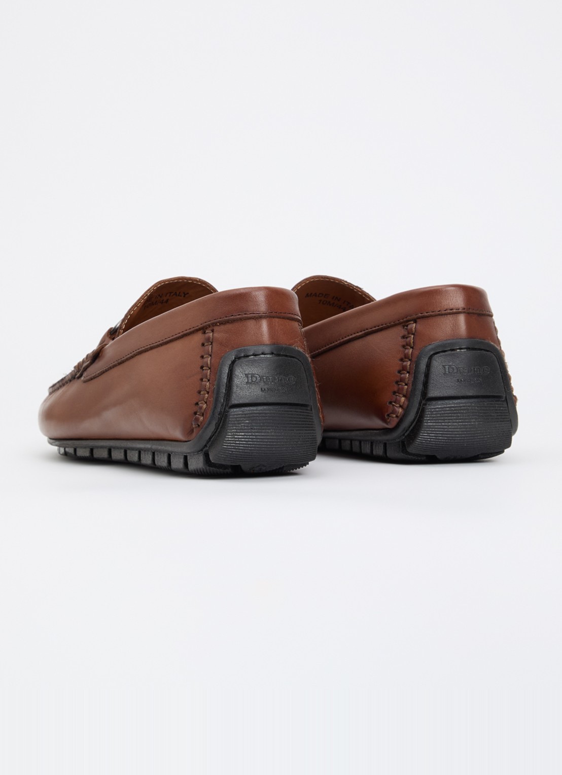 Dune London Brackon mocassin van leer - achterkant 4 cognac