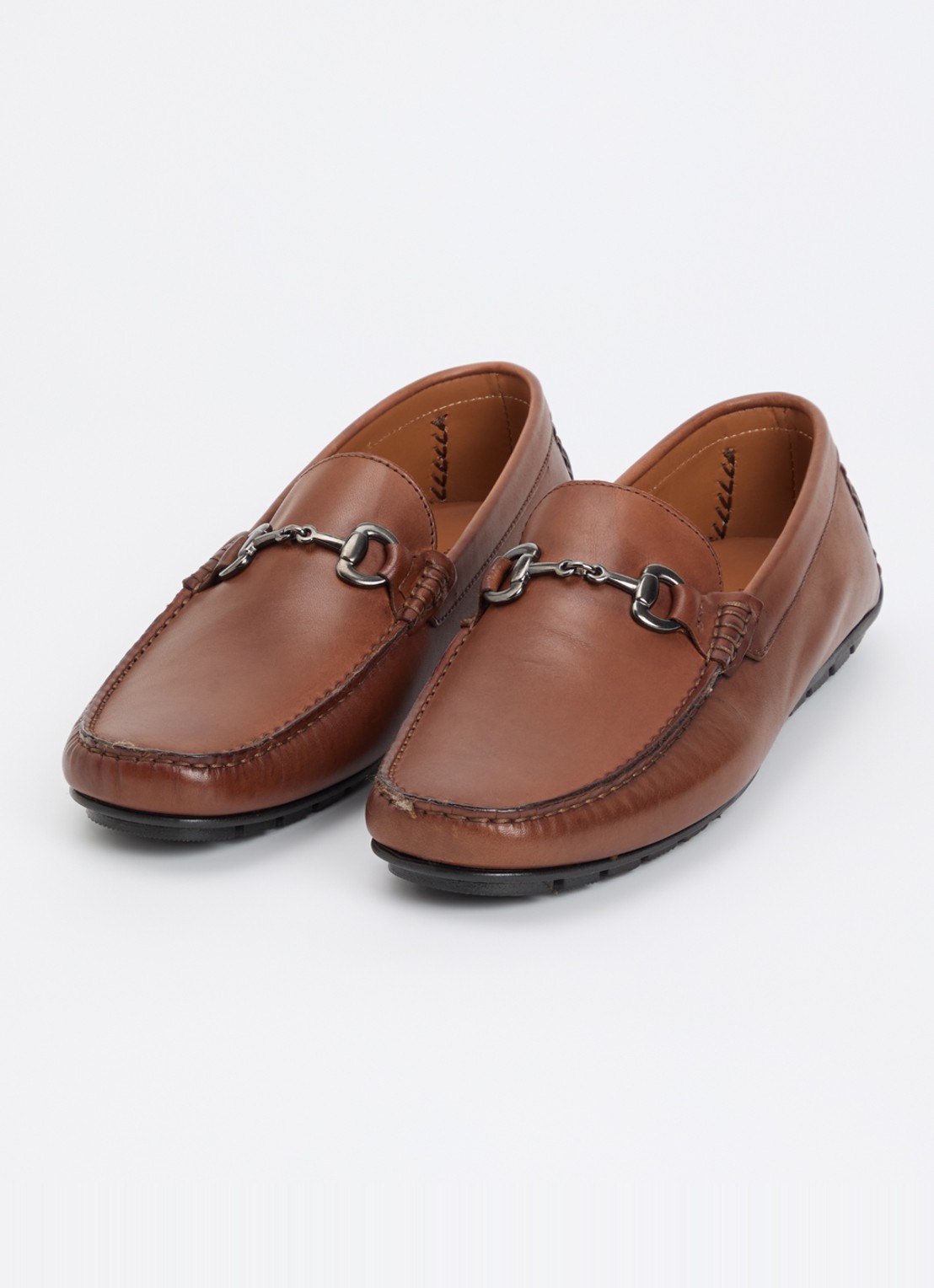 Dune London Brackon mocassin van leer - detail cognac