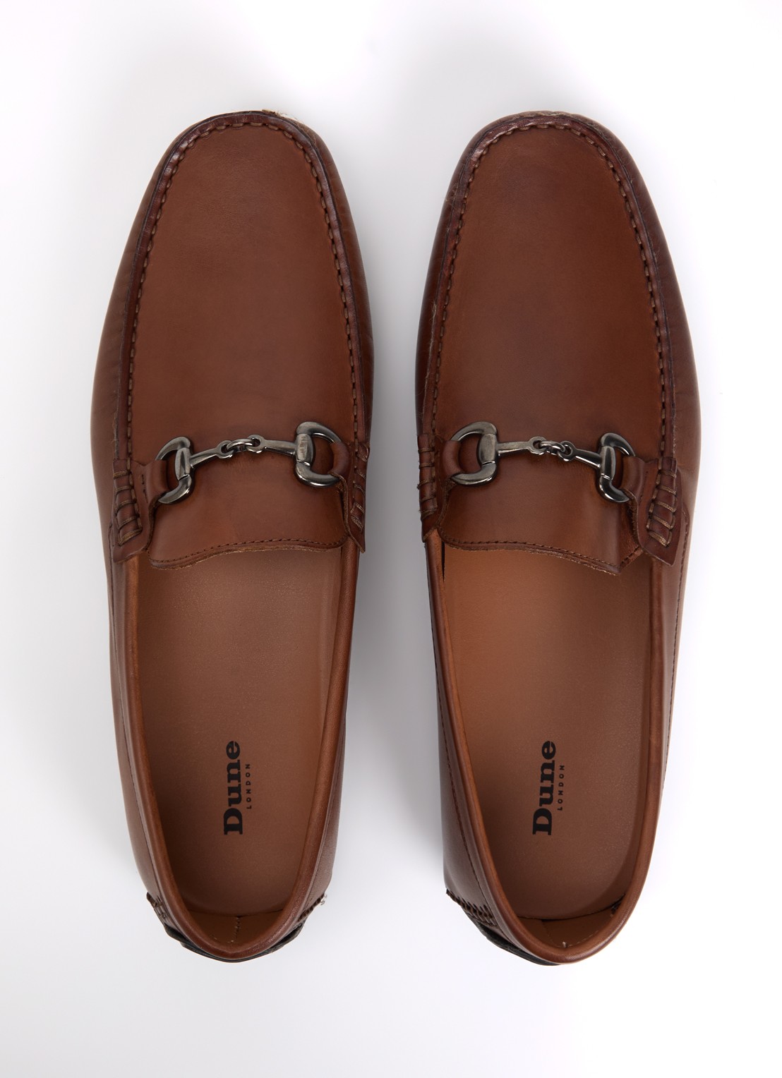 Dune London Brackon mocassin van leer - detail 2 cognac