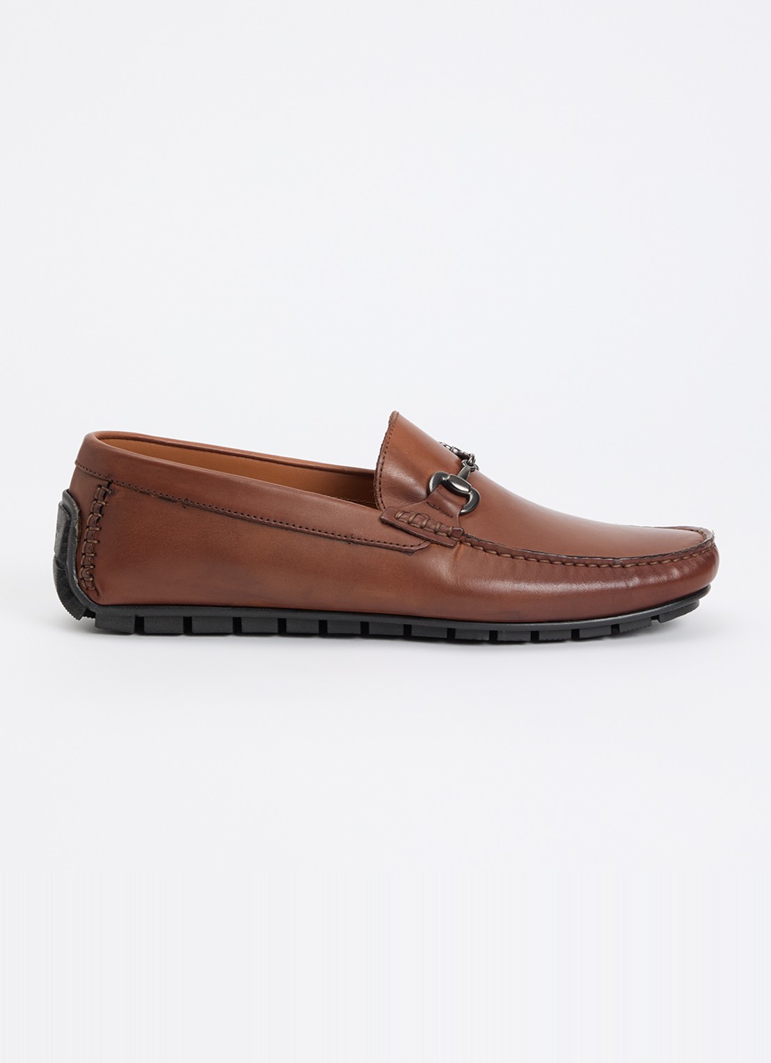 Dune London Brackon mocassin van leer - voorkant 5 cognac