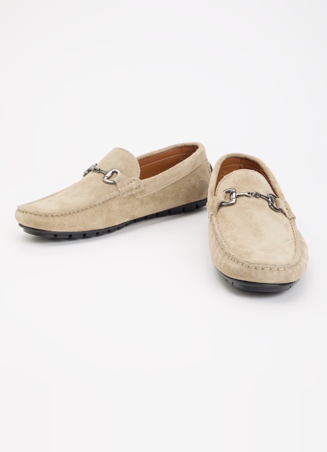 Dune London Brackon mocassin van leer - detail taupe