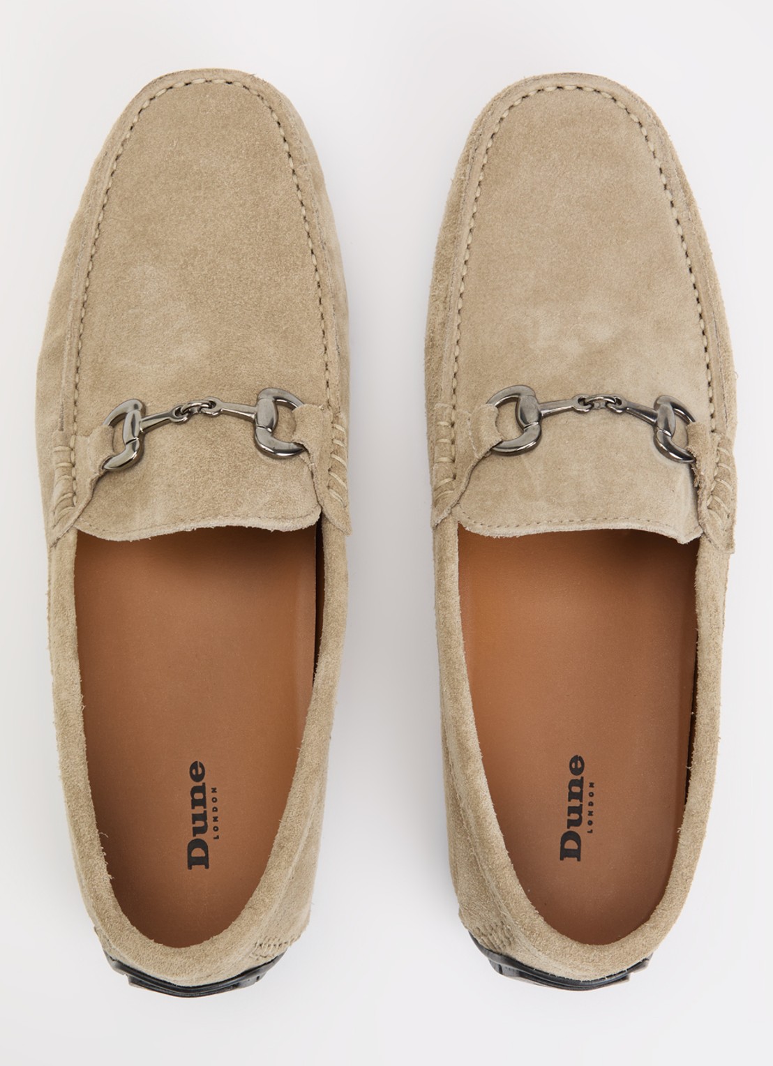 Dune London Brackon mocassin van leer - detail 2 taupe