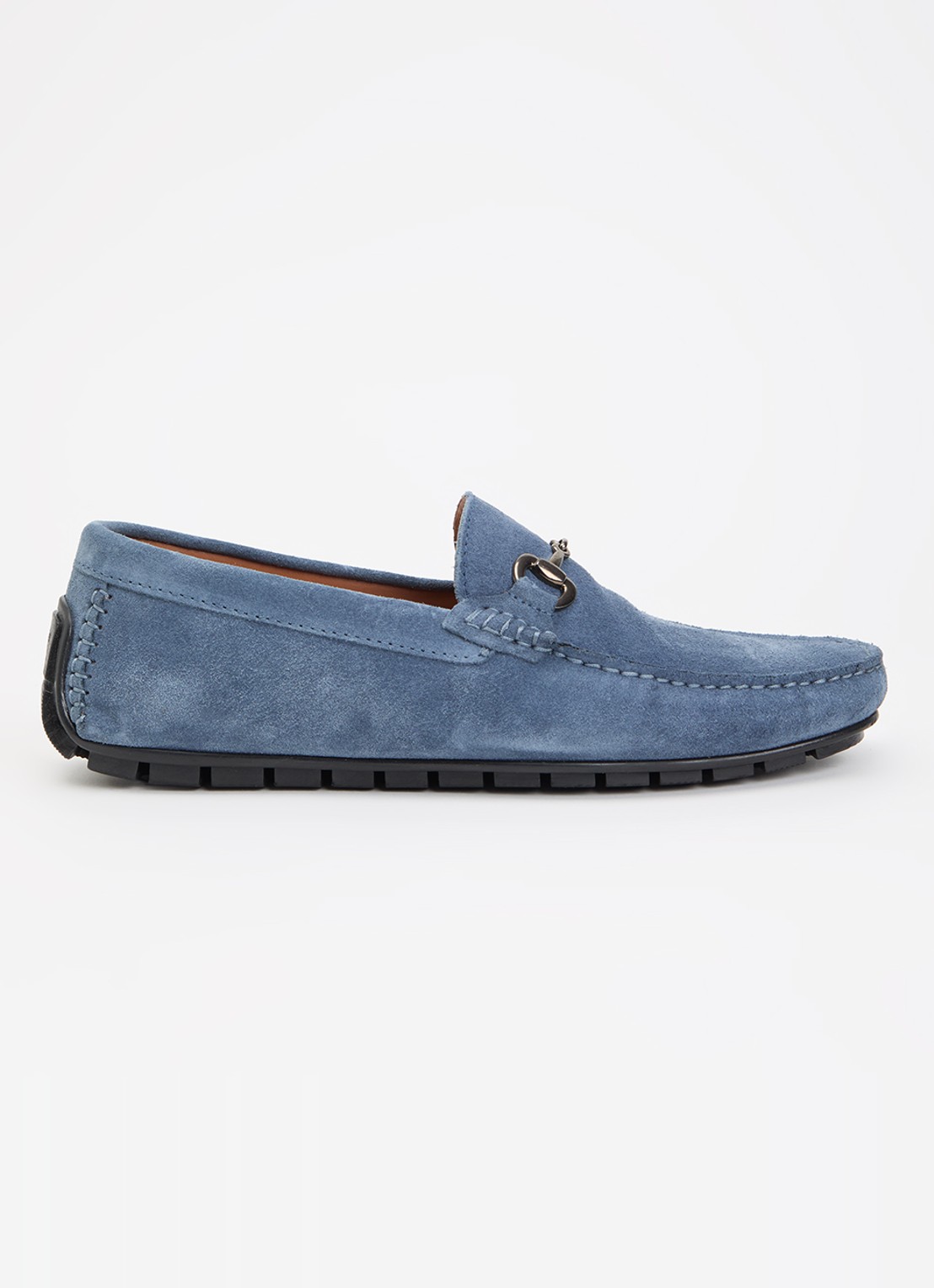 Dune London Brackon mocassin van leer - voorkant 5 blauw
