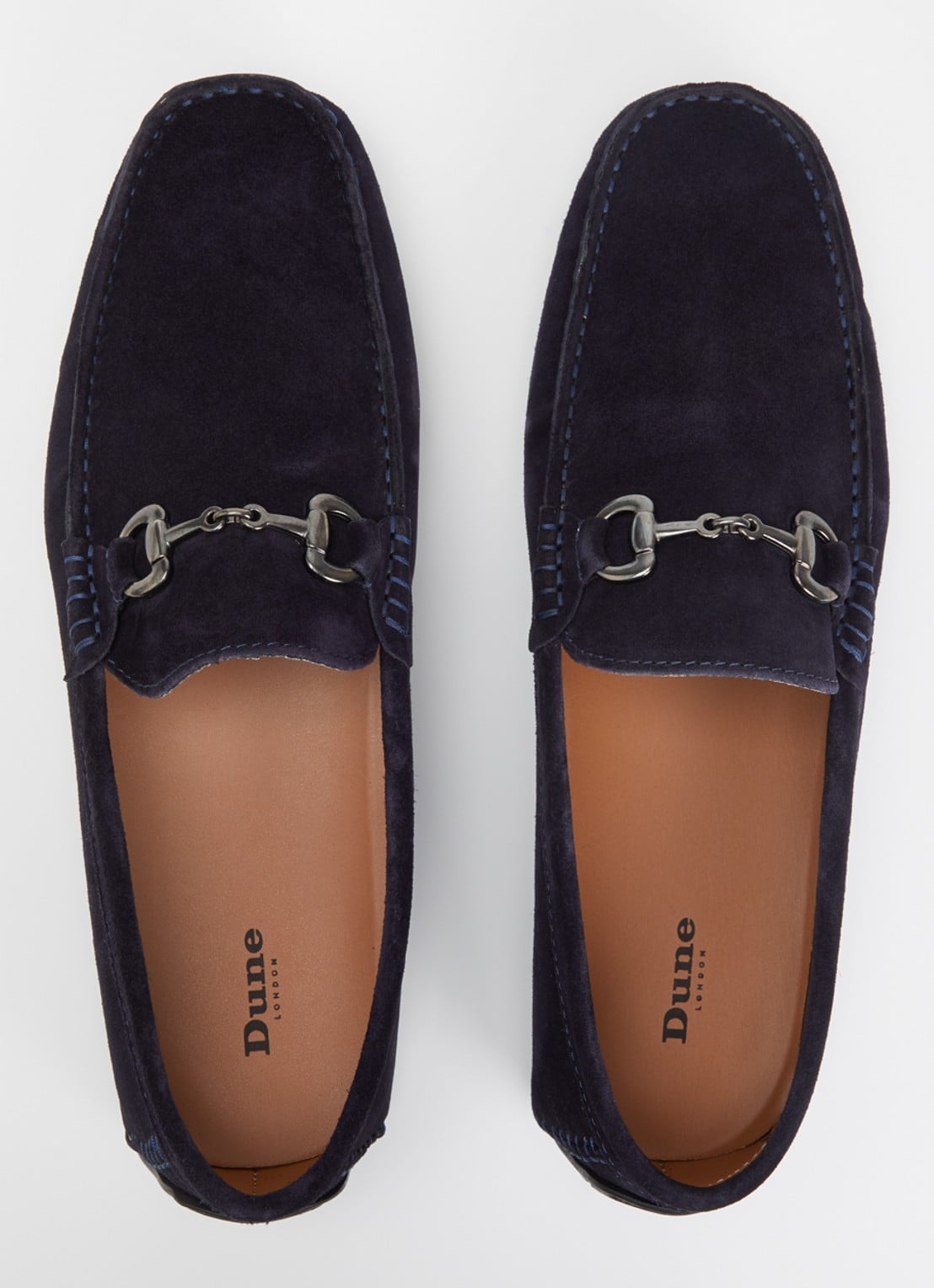 Dune London Brackon mocassins van leer - detail 2 donkerblauw