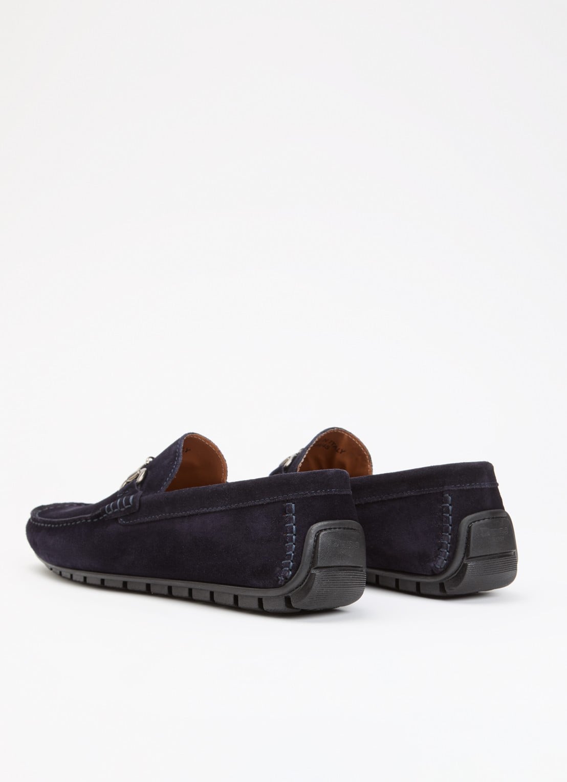 Dune London Brackon mocassins van leer - achterkant 7 donkerblauw